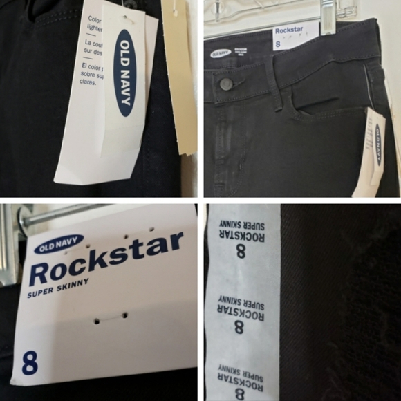 NEW Old Navy Rockstar Super Skinny Jeans Black Knees Distressed Womens Summer - Picture 4 of 16